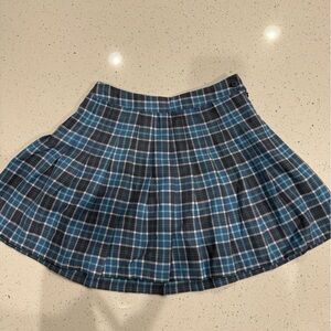 Aeropostale Blue Plaid Pleated Skirt